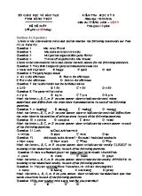 Đề đề xuất kiểm tra học kỳ II môn Tiếng Anh Lớp 7 - Năm học 2015-2016 - Phòng GD & ĐT Hồng Ngự (Có đáp án)